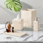 High-end cave stone square/round imitation marble bathroom kit handmade resin crafts-Famond R&D Factory