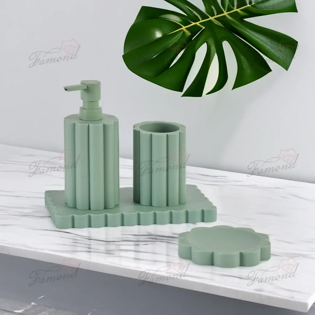 Round Shape Fresh GreeN Around Semi-cylindrical Four-piece Set-Famond R&D Factory