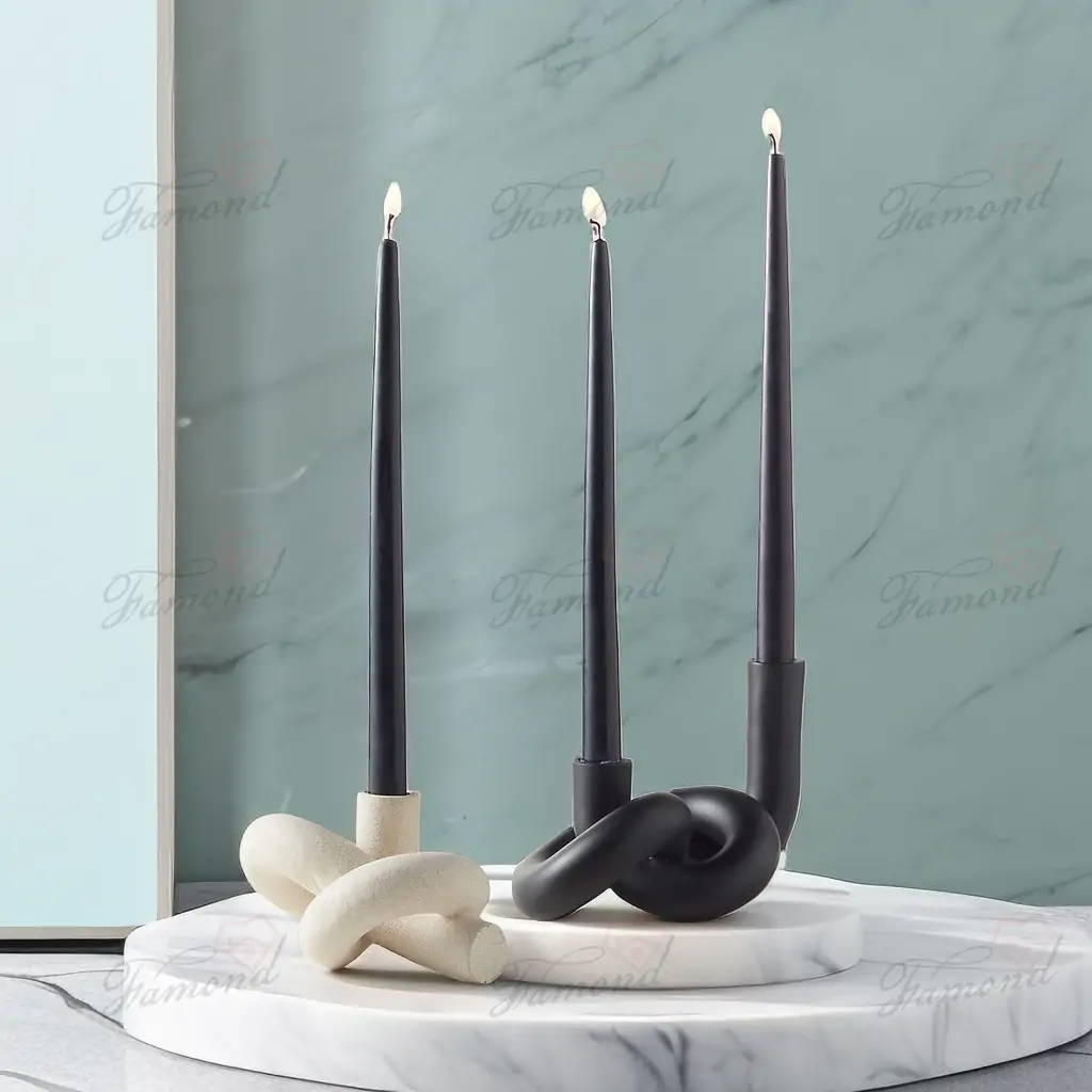 Simple Abstract Wind Single / Double Hole Knot Candle Holder