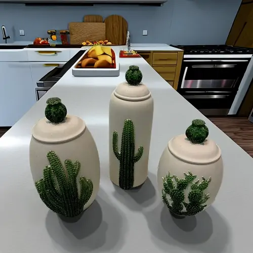 Cactus Pattern Kitchen Decor Storage Jar-Famond R&D Factory