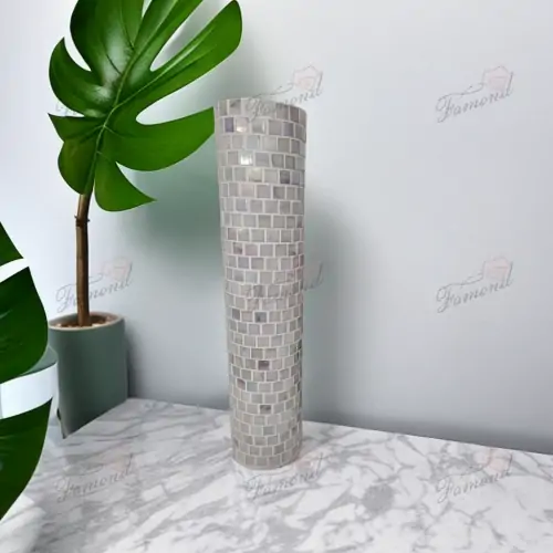 Cylindrical High-end Luxury Mother of Shell Vase