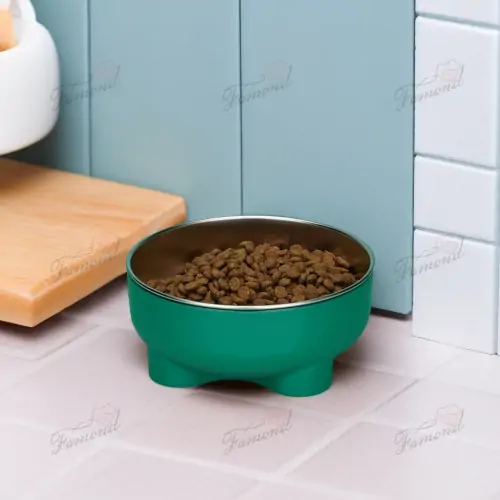 Non-slip Removable Stainless Steel 304 Pet Feeding Bowl-Famond R&D Factory