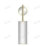 R & D Marble ?10 Inch High Toiletbrush holder with Gold Thread-Famond R&D Factory