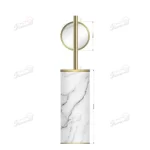 R & D Marble ?10 Inch High Toiletbrush holder with Gold Thread-Famond R&D Factory