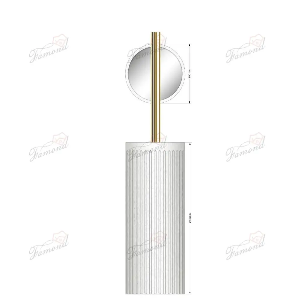 Simple Vertical Stripe 10-inch High Toilet Brush Holder-Famond R&D Factory