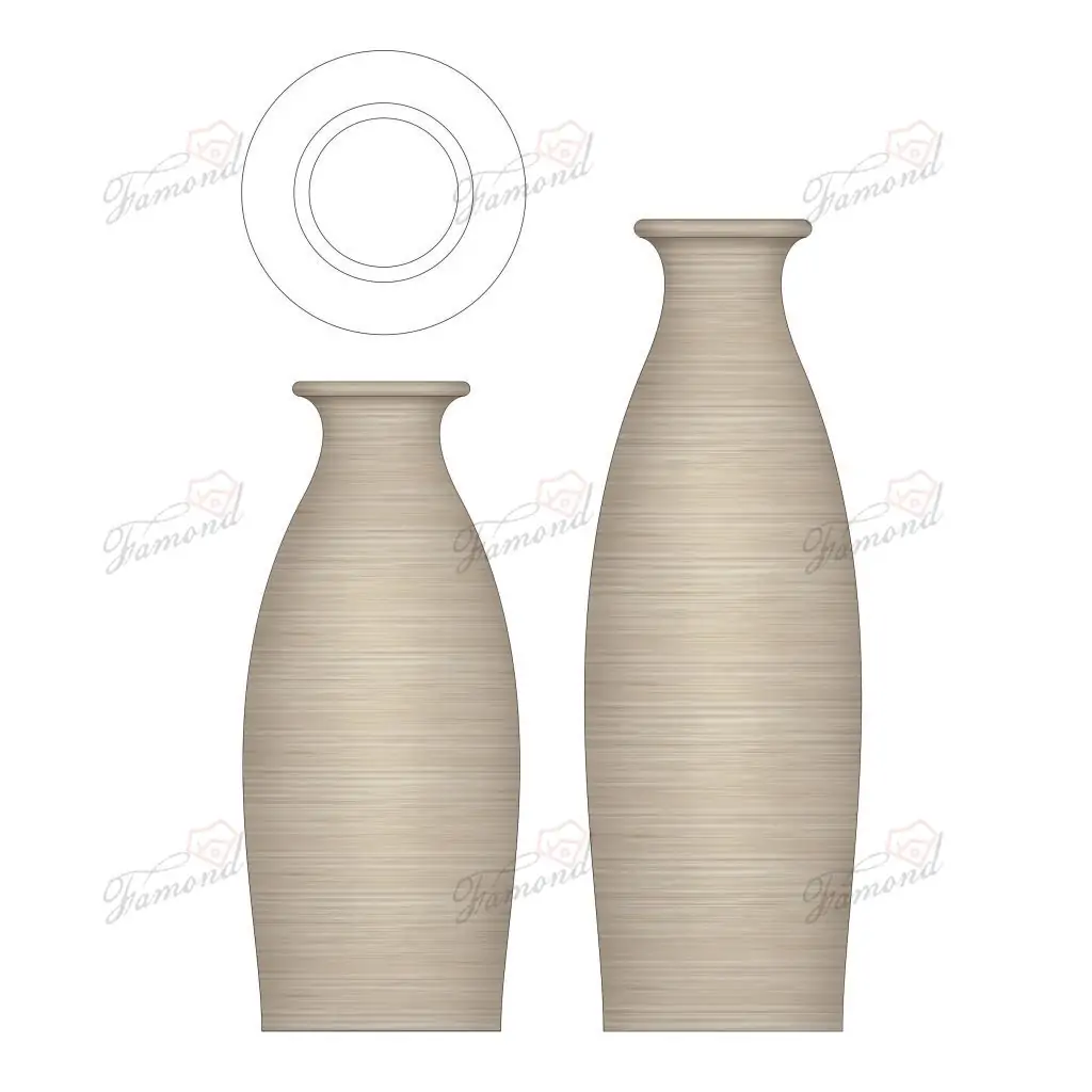 Natural Style Imitation Wood Grain Resin Vase Home Decoration-Famond R&D Factory