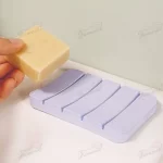 Simple bright color series grooves ventilated suction diatom mud soap dish-Famond R&D Factory