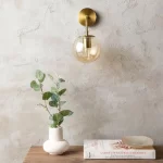 Entranceway / Side Table with Potted plants Featuring Minimalist Lines and a Wide-mouth Vase in Morandi Cream Color Palette.