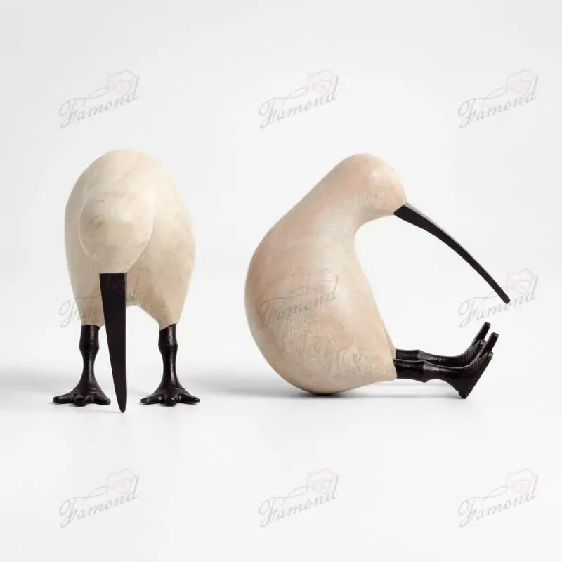 Animal Statue Long-billed Bird Shape Wooden / Matte Black Livingroom Office Decoration Artistic Atmosphere