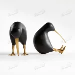 Animal Statue Long-billed Bird Shape Wooden / Matte Black Livingroom Office Decoration Artistic Atmosphere