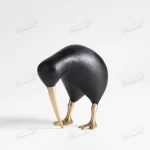 Animal Statue Long-billed Bird Shape Wooden / Matte Black Livingroom Office Decoration Artistic Atmosphere