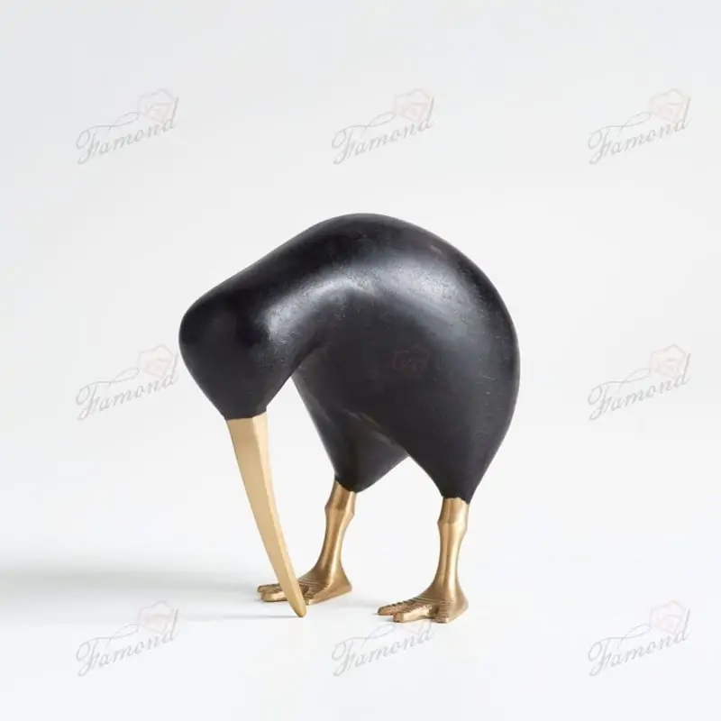 Animal Statue Long-billed Bird Shape Wooden / Matte Black Livingroom Office Decoration Artistic Atmosphere