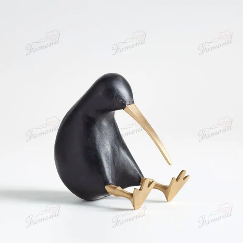 Animal Statue Long-billed Bird Shape Wooden / Matte Black Livingroom Office Decoration Artistic Atmosphere