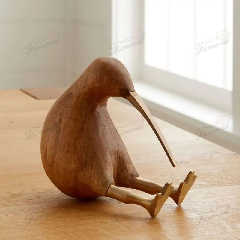 Animal Statue Long-billed Bird Shape Wooden / Matte Black Livingroom Office Decoration Artistic Atmosphere