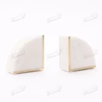 High-end Minimalist Trapezoidal Semicircular Marble Bookend Painted Gold Trim Made of Resin Marble