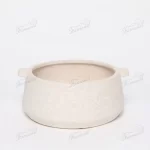 Cream-colored Planters with Handles and Hols for Low-profile Plant for Decorative Homegoods