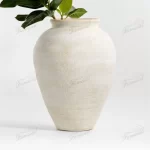 Cream-colored Planters with Handles and Hols for Low-profile Plant for Decorative Homegoods