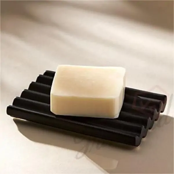 Striped Soap Dish Designed for Drainage Made of Diatomaceous Earth for Water Absorption and Scent Diffusion Featuring Minimalist Design for Essential Oil Soap