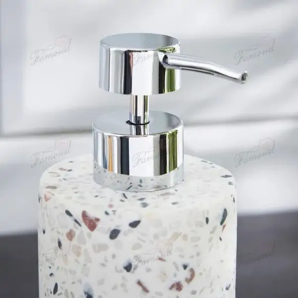 Fancy Resin Terrazzo Bathroom Sets Stoneware Bathroom Accessories Set 2 piece-Famond R&D Factory