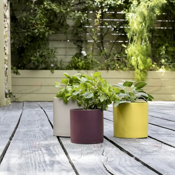 Colourful Indoor and Outdoor Small Plant Pots Cylindrical Short Garden Planter Made by Polyresin Eco-friendly