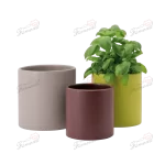 Colourful Indoor and Outdoor Small Plant Pots Cylindrical Short Garden Planter Made by Polyresin Eco-friendly