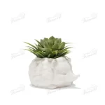 Miniature Hedgehog Flower Pot Desk Decoration - White Mini Animal Planter Office Table Decoration Hand Crafts