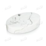 Oval White Marble Soap Dishes with Three Leaky Small Round Leaky Holes Made of Poly Resin Handcrafts Bathroom Sets-Famond R&D Factory