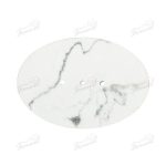 Oval White Marble Soap Dishes with Three Leaky Small Round Leaky Holes Made of Poly Resin Handcrafts Bathroom Sets-Famond R&D Factory