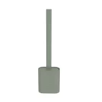 Square Small Oval-shaped Compact Toilet Brush Holders with Brushes Placed on The Side of The Toilet-Famond R&D Factory