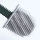 Square Small Oval-shaped Compact Toilet Brush Holders with Brushes Placed on The Side of The Toilet-Famond R&D Factory