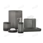 Luxury Bathroom Set with Transparent Monochrome Covered Trash Can and Tissue Boxes-Famond R&D Factory