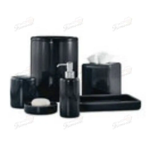 Luxury Bathroom Set with Transparent Monochrome Covered Trash Can and Tissue Boxes-Famond R&D Factory