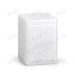 Elegant Square White Marble Bathroom Seven-Piece Set Garbage Can and Tissue Holder Resin Accessory Sets-Famond R&D Factory