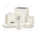 Luxurious Shell Series Seven-Piece Bathroom Set Handmade Resin Craft for Hotels Trays for Jewellery -Famond R&D Factory