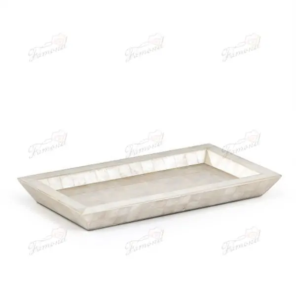 Luxurious Shell Series Seven-Piece Bathroom Set Handmade Resin Craft for Hotels Trays for Jewellery -Famond R&D Factory