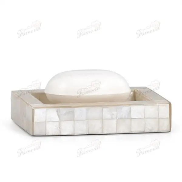 Luxurious Shell Series Seven-Piece Bathroom Set Handmade Resin Craft for Hotels Trays for Jewellery -Famond R&D Factory