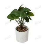 Unique White Cement Planter with Black Speckles - Chic and Modern Indoor Flower Pot for Your Home Decor