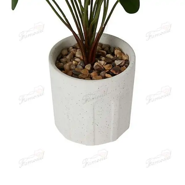 Unique White Cement Planter with Black Speckles - Chic and Modern Indoor Flower Pot for Your Home Decor