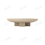 Decorative Yellow Resin Disc with Cross Support - Handcrafted Beige Stone Resin Tabletop Decor