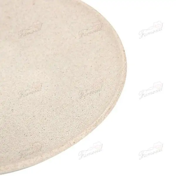 Decorative Yellow Resin Disc with Cross Support - Handcrafted Beige Stone Resin Tabletop Decor