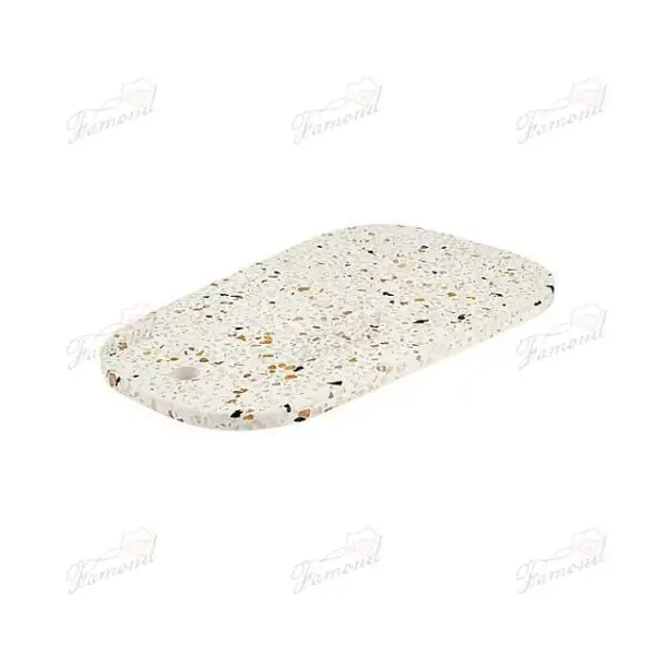 Handmade Polyresin Products Kitchen Wares Terrazzo Pear-shaped Cutting Board - Elegant Fruit Chopping Board-Famond R&D Factory