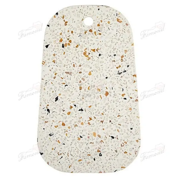 Handmade Polyresin Products Kitchen Wares Terrazzo Pear-shaped Cutting Board - Elegant Fruit Chopping Board-Famond R&D Factory