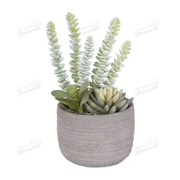 High-Quality Resin Planter from China's Top Factory - Handcrafted Light Gray with Natural Faux Weathered Texture