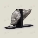 Elegant Silver Leaf Hand-Painted Resin Bookend ?C Stylish and Functional Desk Accessory for Home or Office