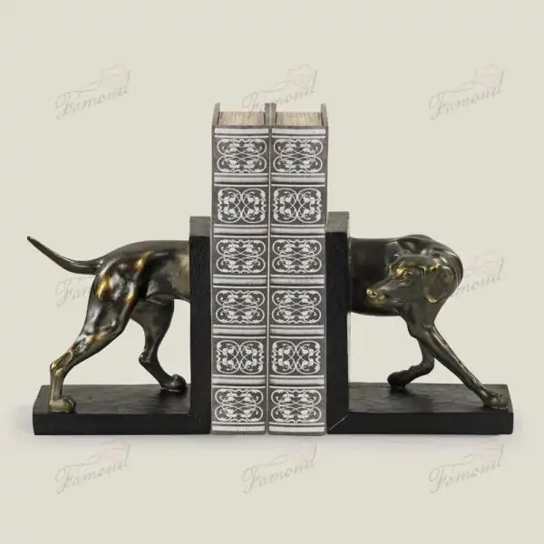 Handcrafted Black Resin Hound Bookend Stylish and Functional Book Holder for Any Room