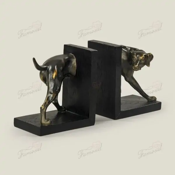 Handcrafted Black Resin Hound Bookend Stylish and Functional Book Holder for Any Room