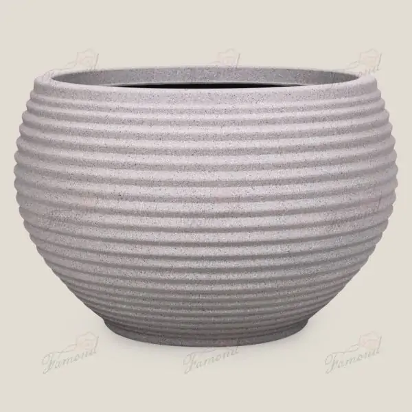 Factory Direct Grey Sandstone Textured Resin Floor Planter Wholesales Unique Handcrafted Pot