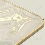 Square White Marble Coasters Golden lines 4 pcs Set with a storage Box HHigh-end Kitchen Accessories-Famond R&D Factory