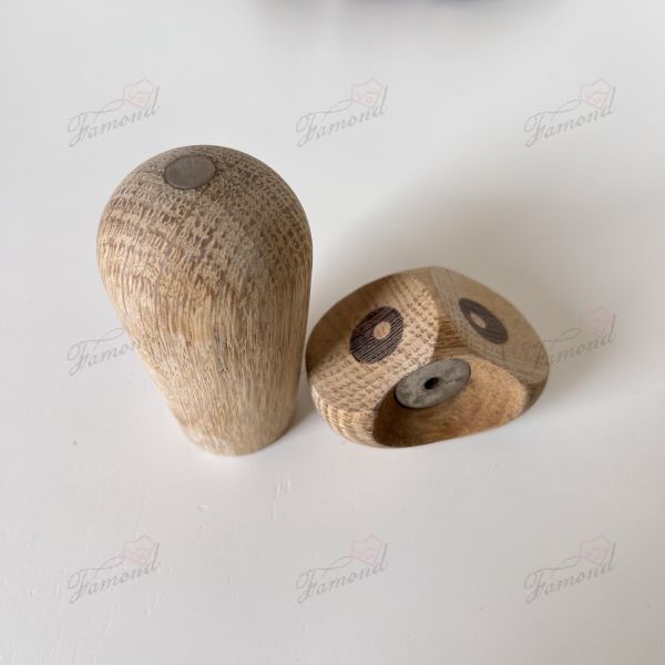 Handcrafted Wooden Owl Magnet Ornament - High-Quality Two-Piece Decorative Figurine