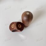 Handcrafted Wooden Owl Magnet Ornament - High-Quality Two-Piece Decorative Figurine